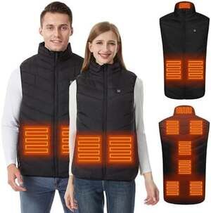 (LARGE) CHANGEOWN Heated Vest for Men and Women, 9 Heating Zones USB Powered Sma